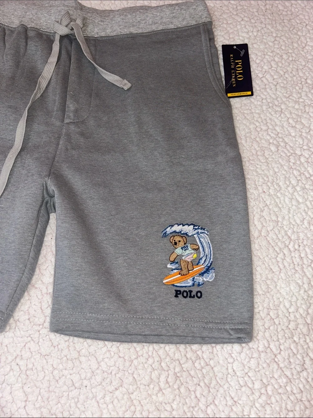 Polo by Ralph Lauren Grey Surf Bear Sweat Shorts